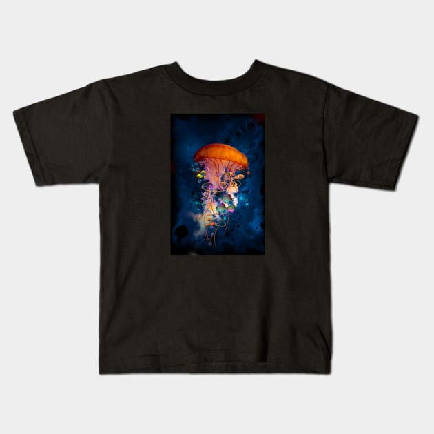 Jellyfish World Kids T-Shirt by DavidLoblaw